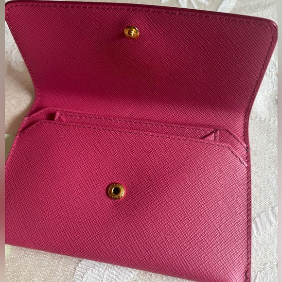 Authentic Prada Pink Saffiano Leather Snap Wallet with Card Holder ~ Two Wallets - Picture 14 of 16